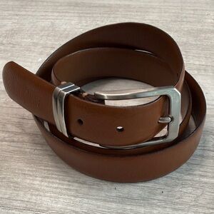 Jos. A. Bank Italy Brown Leather Silver Buckle Belt 40
